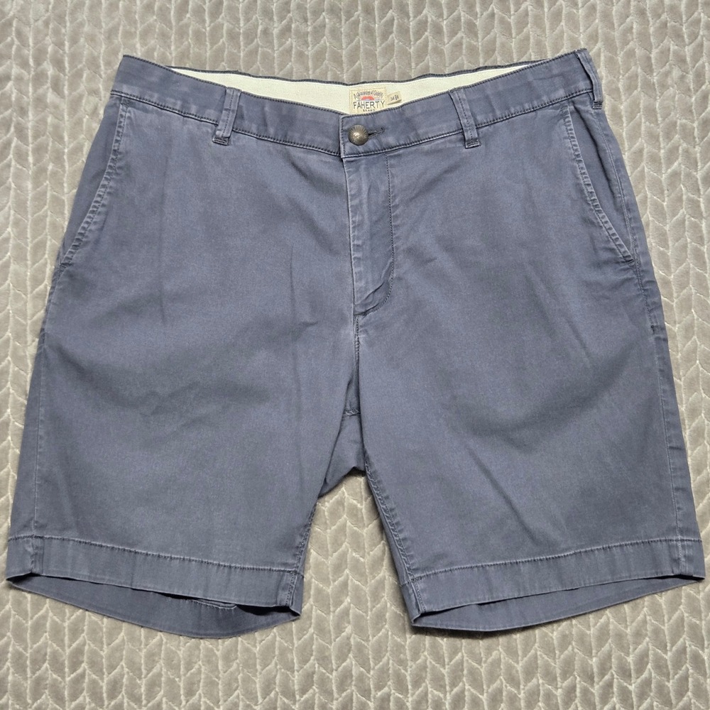 Faherty Brand Island Life Shorts Mens 34 Vintage Navy Blue Organic Cotton